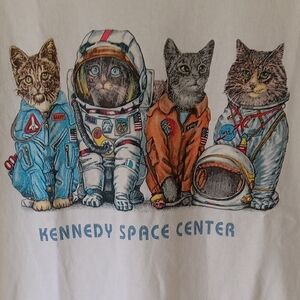 Gildan Cat Astronauts Graphic T-Shirt Kennedy Space Center